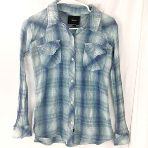 RAILS Kendra gauze teal button up